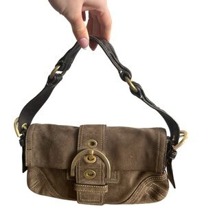Coach Vintage Y2K SoHo Demi Suede Flap Shoulder Bag